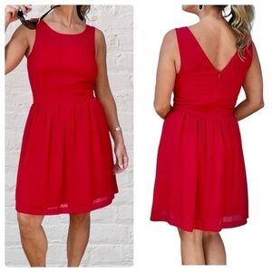 🎄 KENSIE A-line Sleeveless Red Holiday Christmas Party Dress Size XS